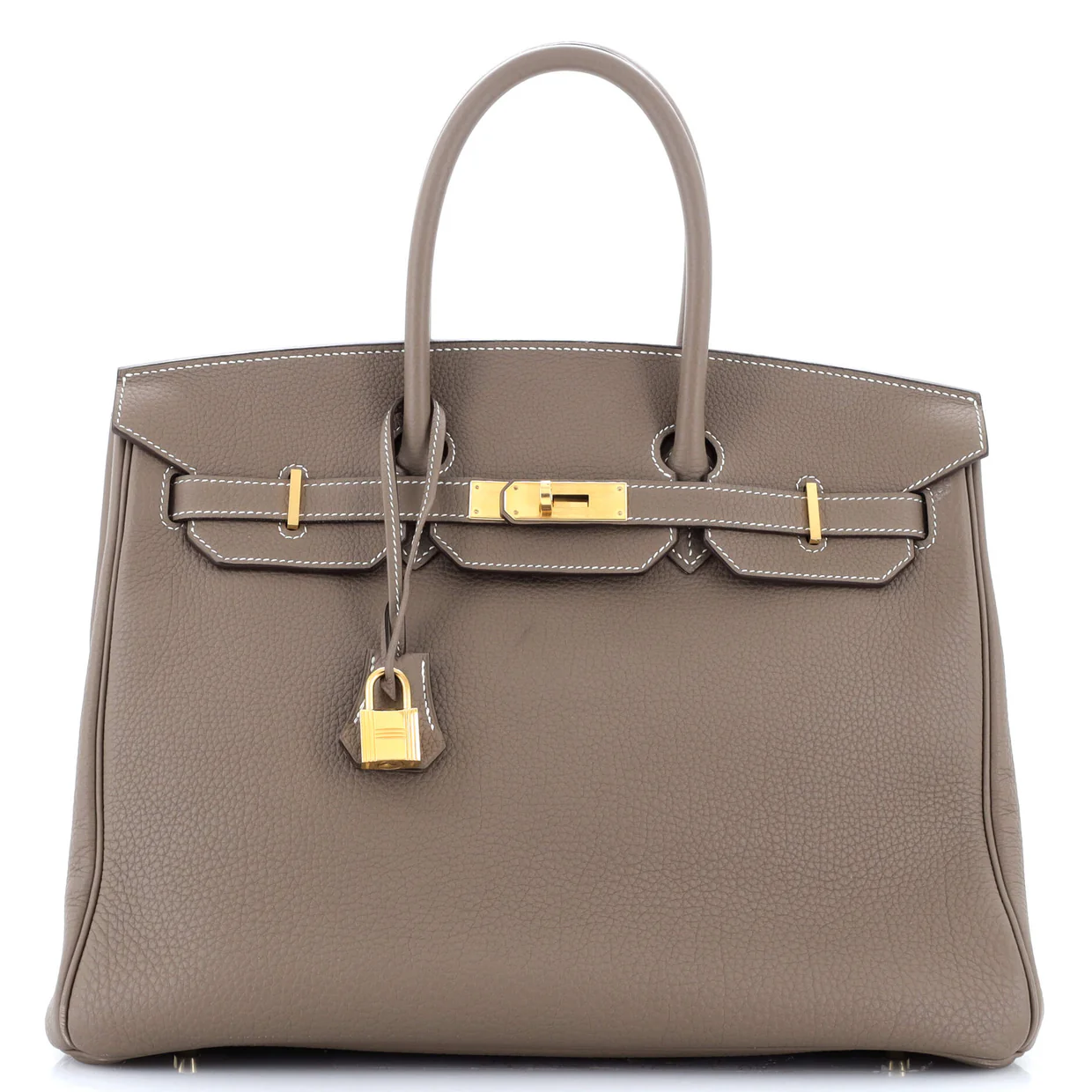 Birkin Handbag Grey Togo with Gold Hardware 35 - Deep Luxury