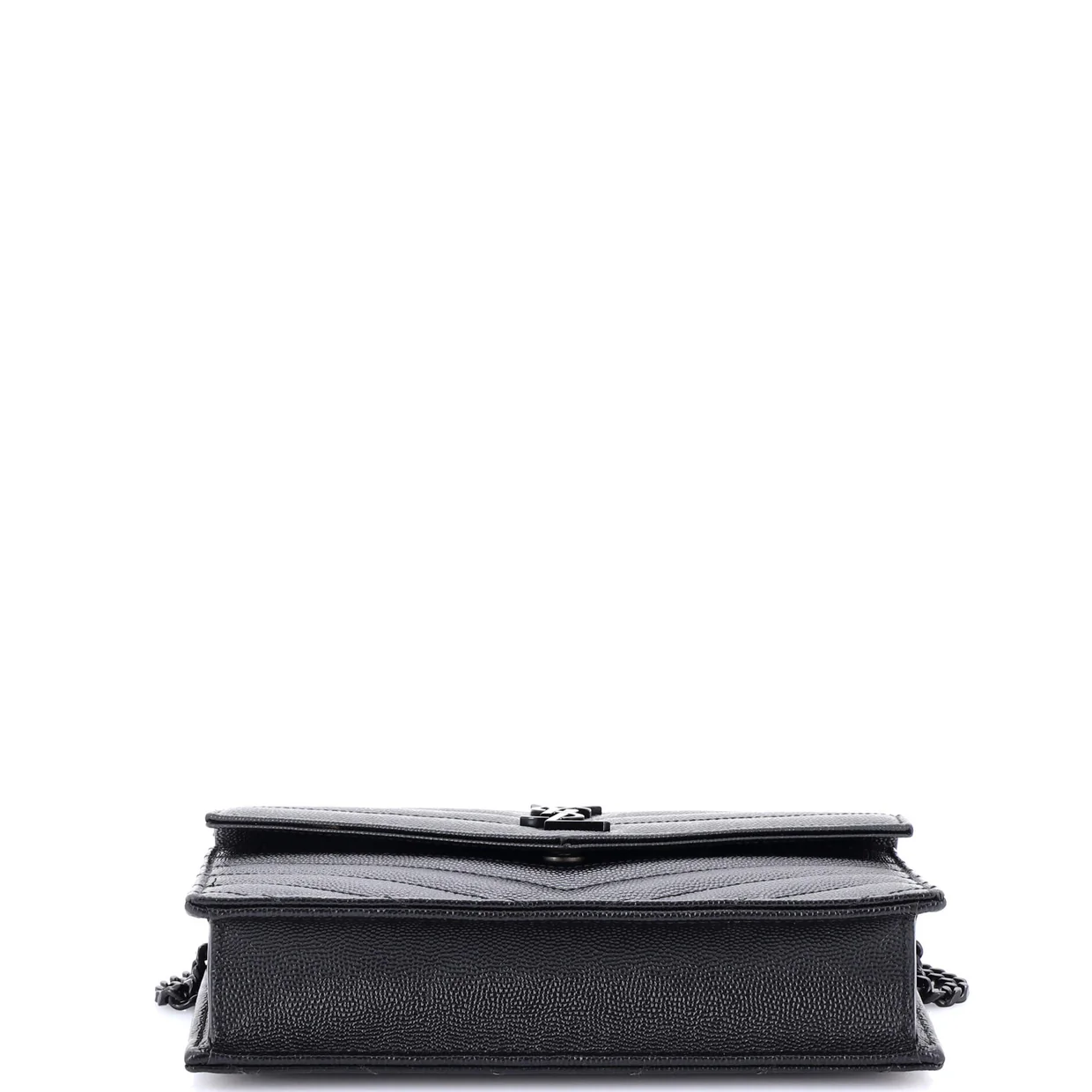 Classic Monogram Wallet on Chain Matelasse Chevron Leather Small - Deep Luxury