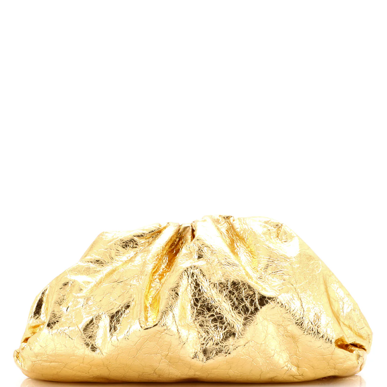 The Pouch Crinkled Metallic Leather - Deep Luxury