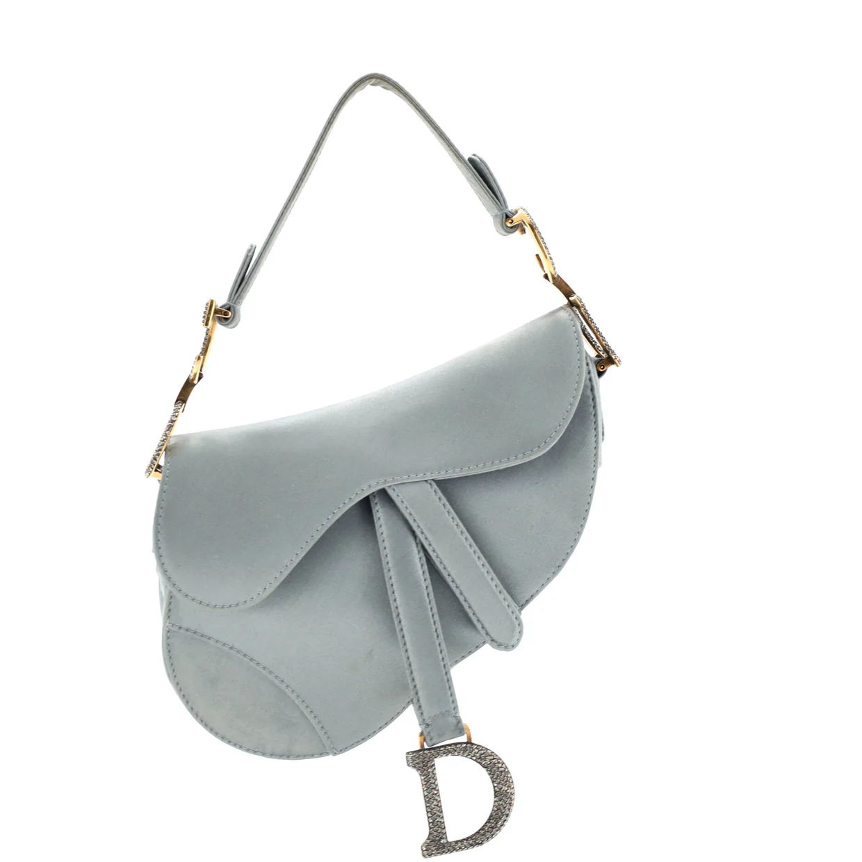Saddle Handbag Satin with Crystals Mini - Deep Luxury