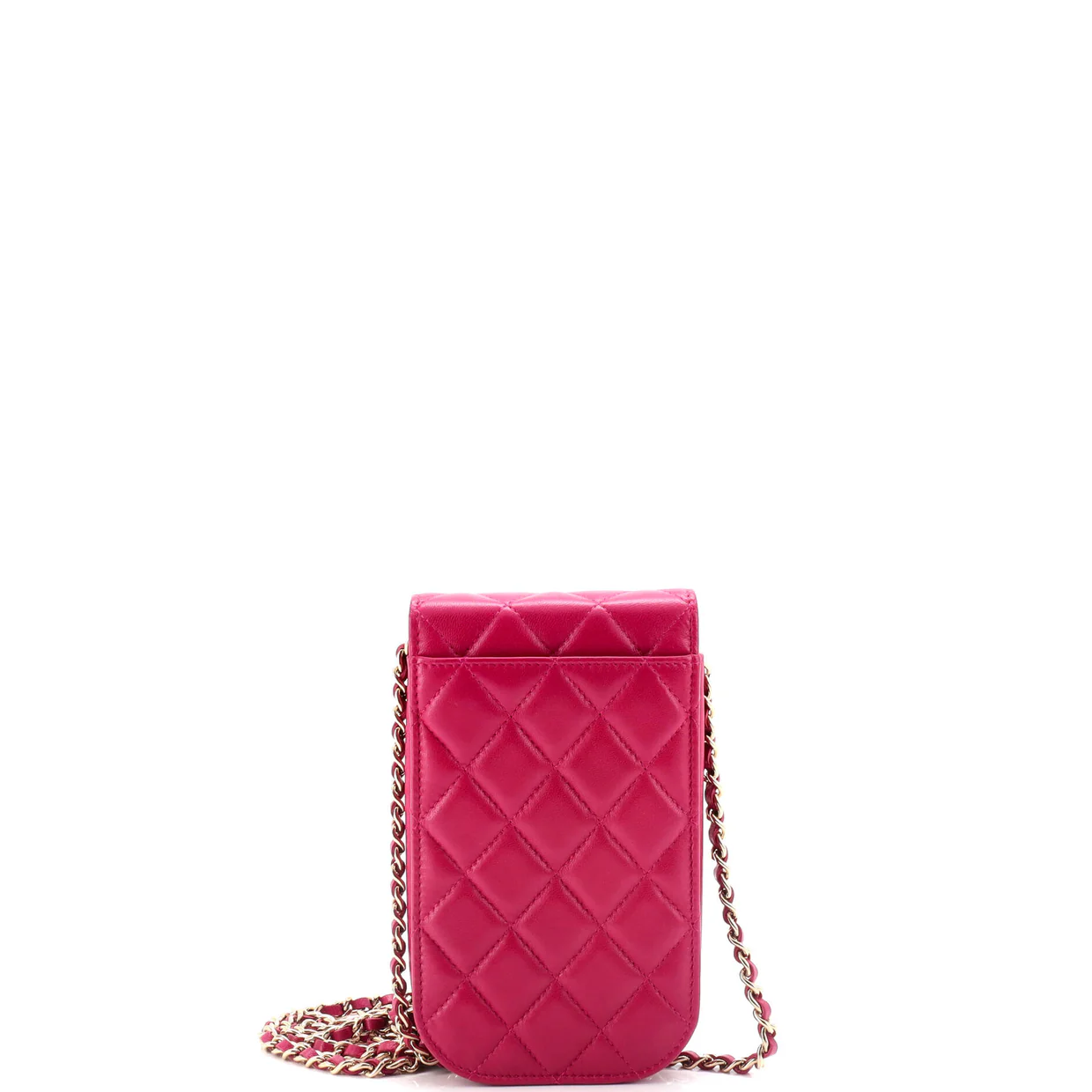 CC Flap Phone Holder Crossbody Bag Quilted Lambskin - Deep Luxury