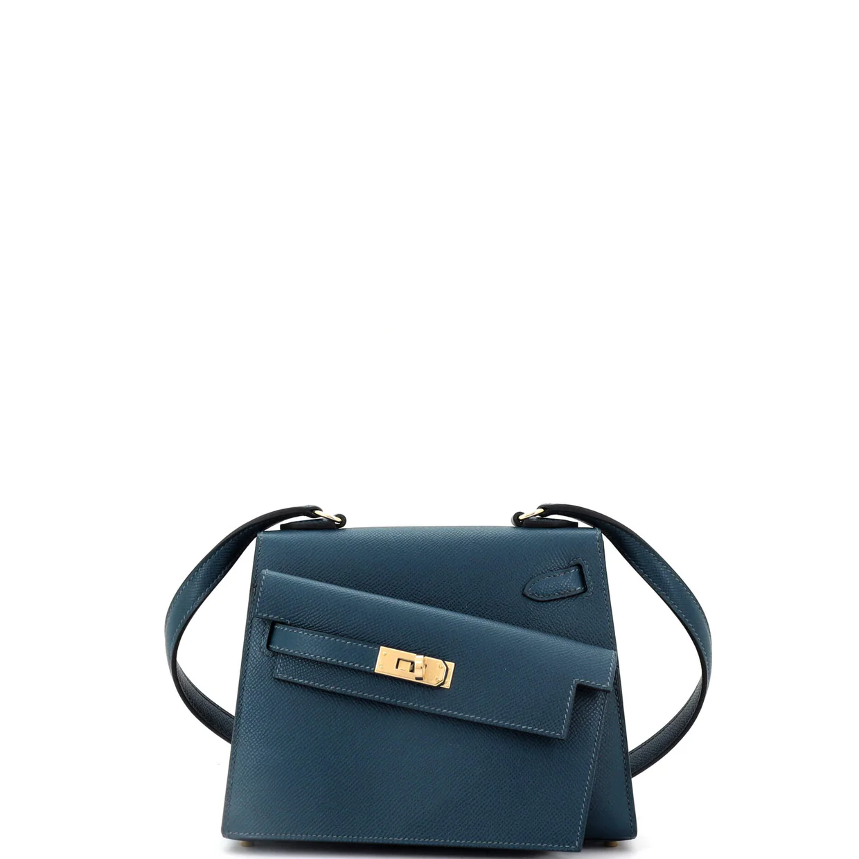 Kelly Sellier en Desordre Bag Blue Epsom with Permabrass Hardware 20 - Deep Luxury