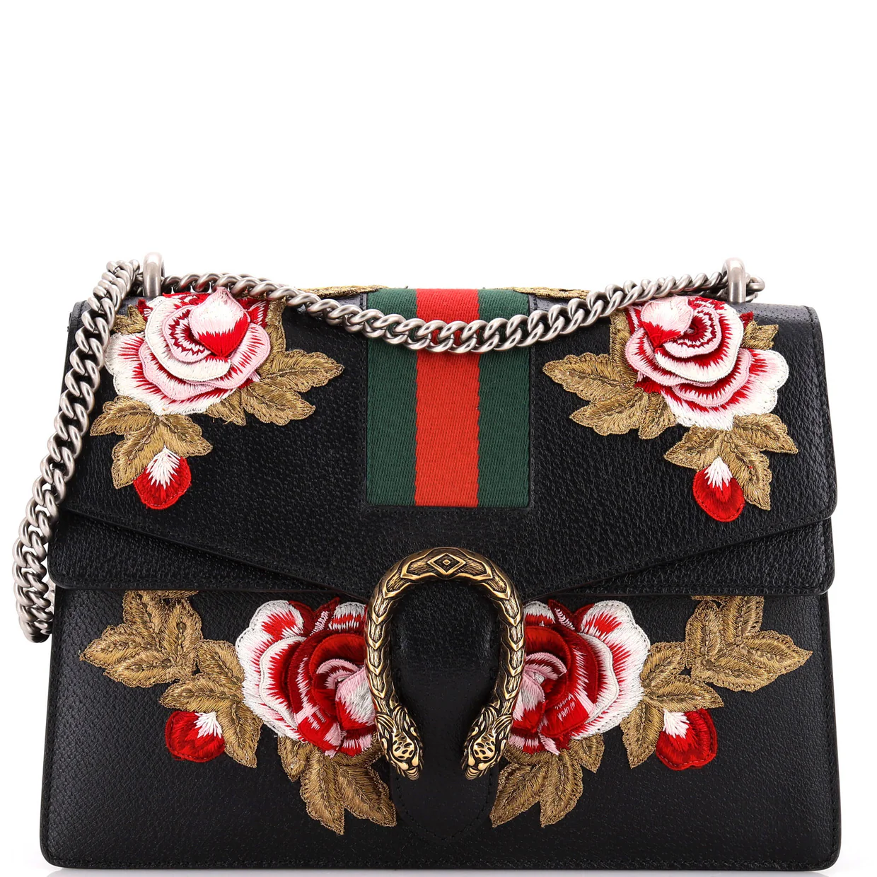 Web Dionysus Bag Embroidered Leather Medium - Deep Luxury