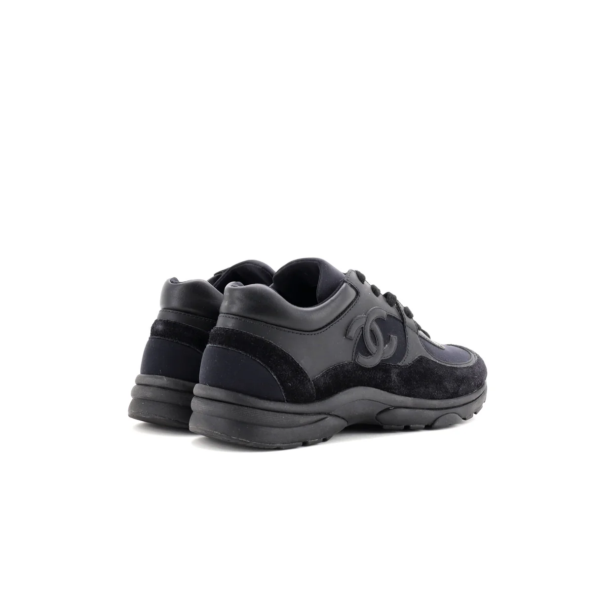 Women's CC Low-Top Sneakers Leather and Fabric with Suede - Deep Luxury