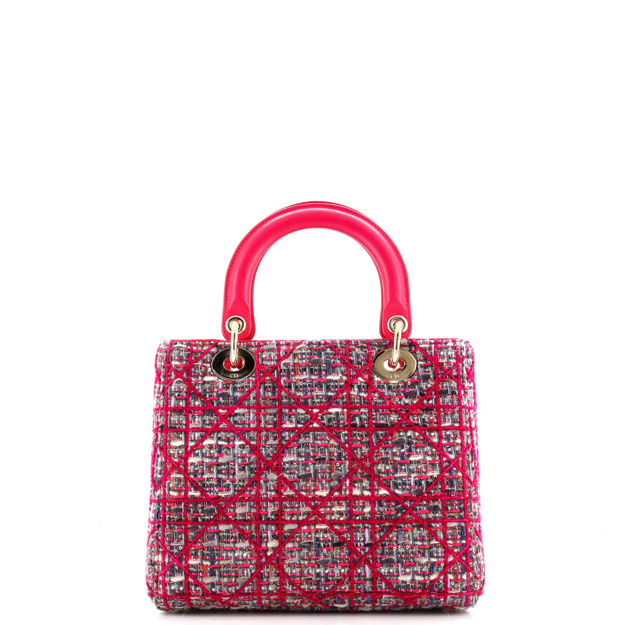 Lady Dior Bag Tweed with Leather Medium - Deep Luxury