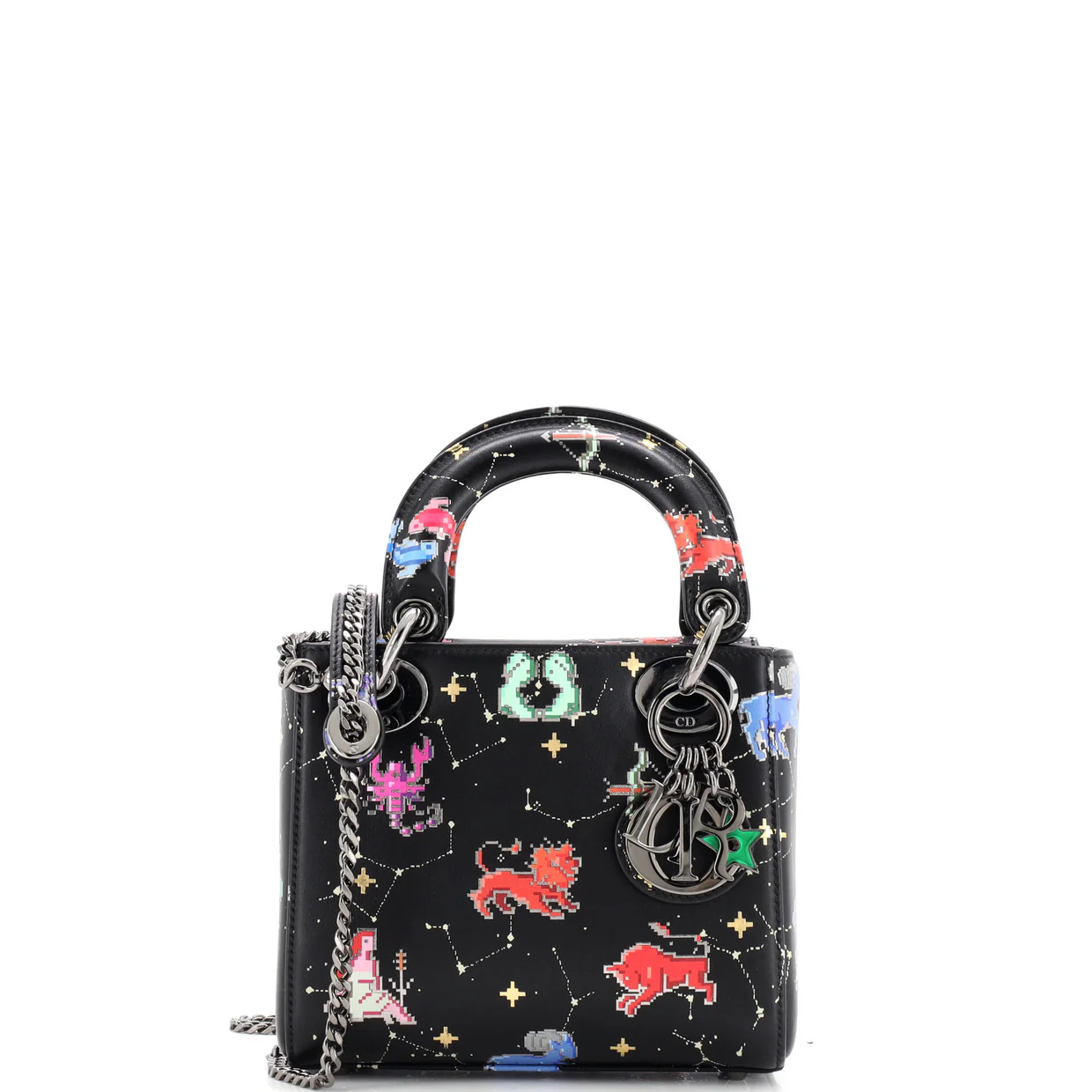 Lady Dior Bag Limited Edition Pixel Zodiac Printed Calfskin Mini - Deep Luxury