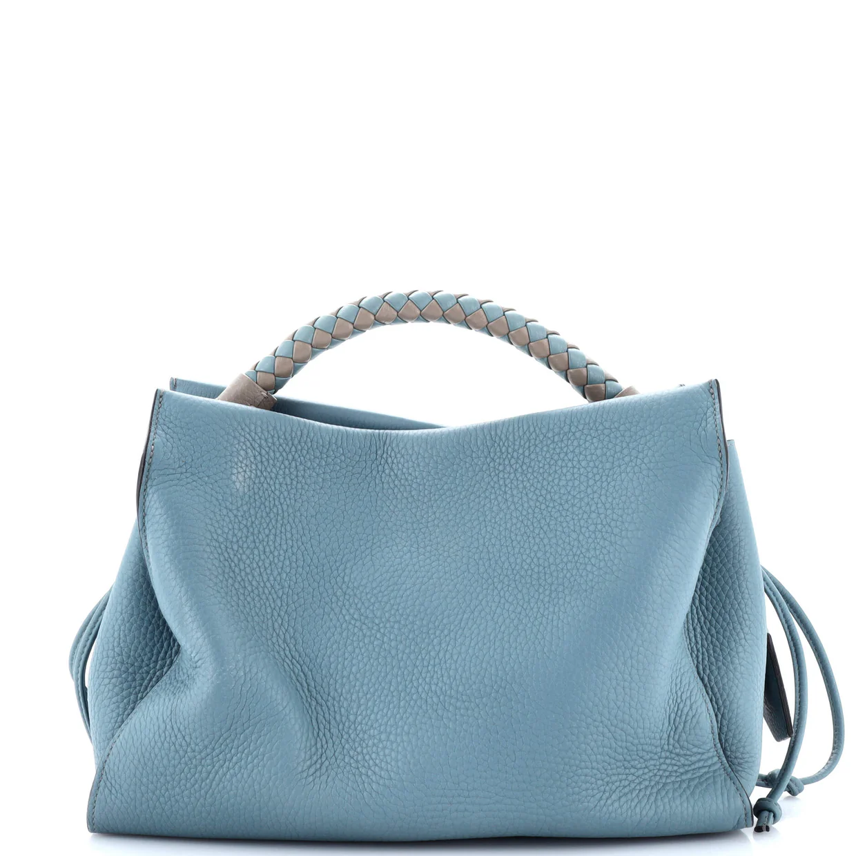 Iris Shoulder Bag Leather with Braided Detail Medium - Deep Luxury