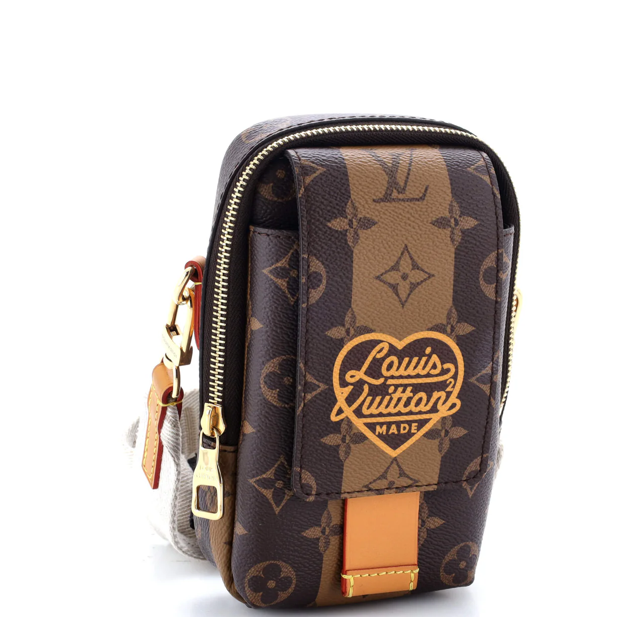 Nigo Flap Double Phone Pouch Limited Edition Stripes Monogram Canvas - Deep Luxury