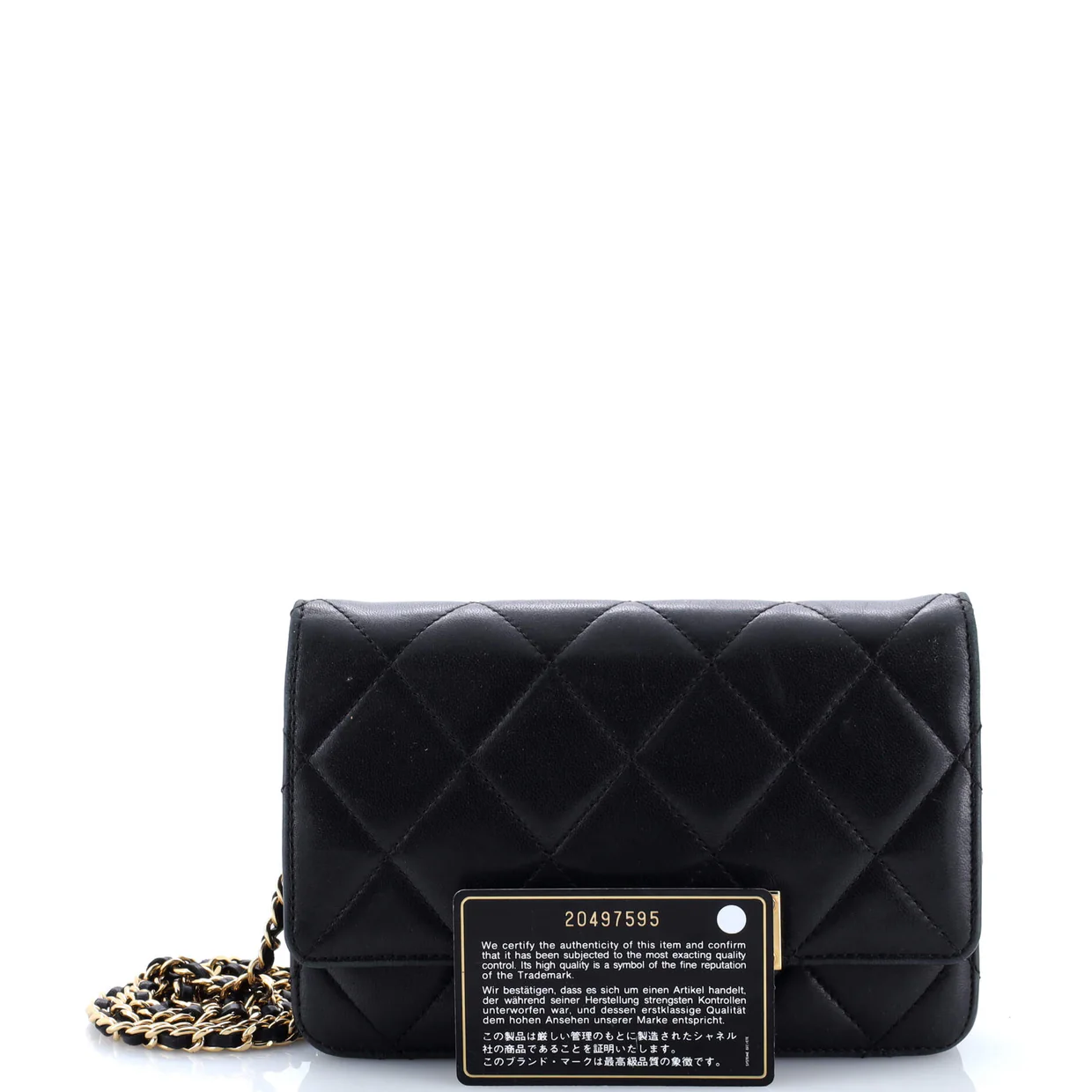 Golden Class Wallet on Chain Quilted Lambskin - Deep Luxury