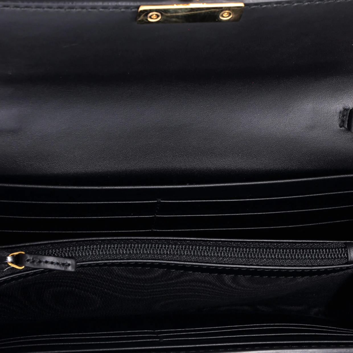 Padlock Continental Chain Wallet Guccissima Leather Long - Deep Luxury