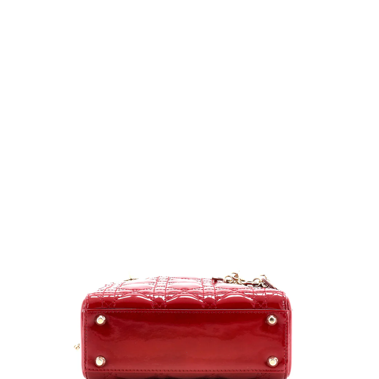 Lady Dior Chain Bag Cannage Quilt Patent Mini - Deep Luxury