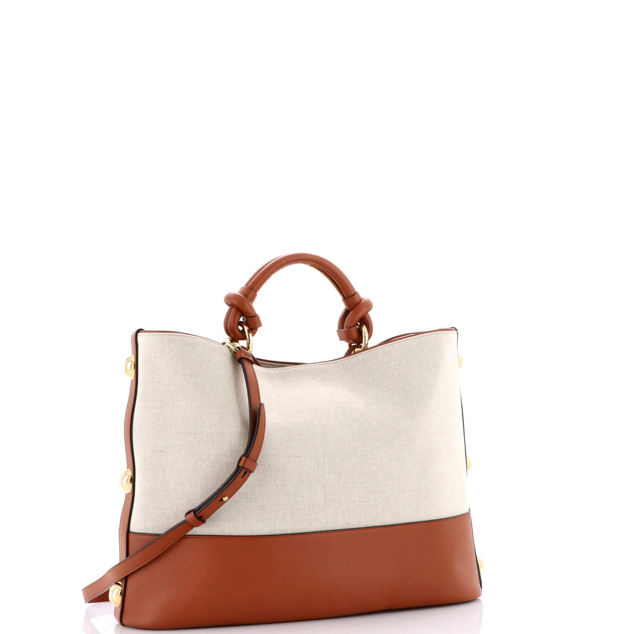 Glam Tote Bag Canvas and Leather - Deep Luxury