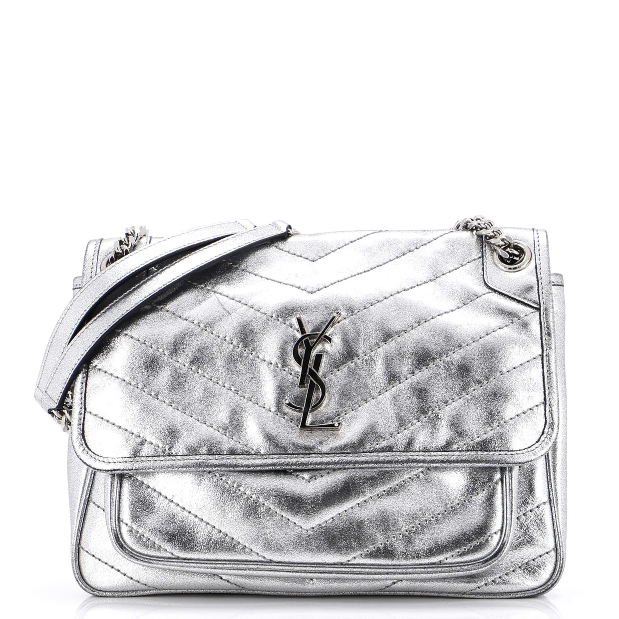 Niki Chain Flap Bag Leather Medium - Deep Luxury