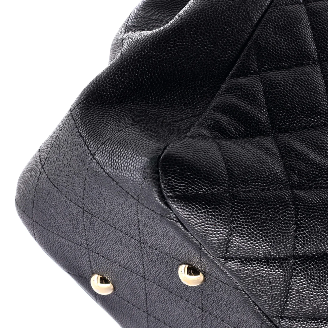 Classic CC Shopping Tote Quilted Caviar Large - Deep Luxury