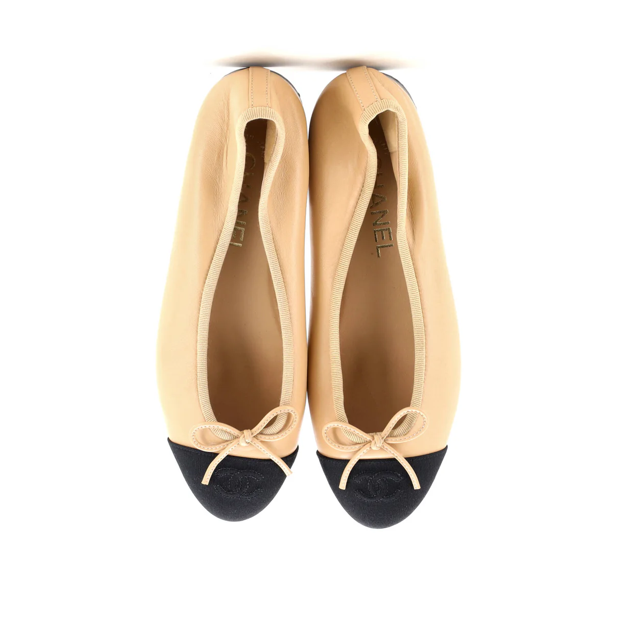 Women's CC Cap Toe Bow Ballerina Flats Leather - Deep Luxury