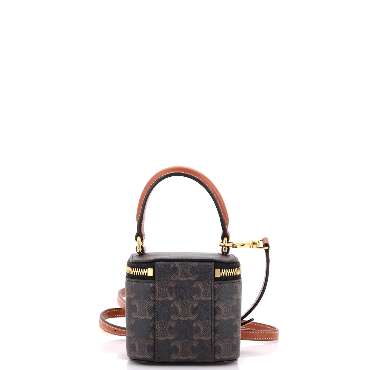 Top Handle Square Vanity Case Triomphe Coated Canvas Mini - Deep Luxury