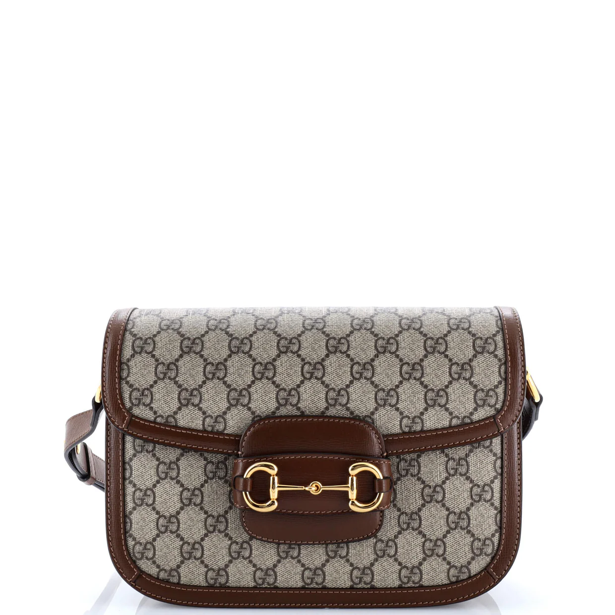 Horsebit 1955 Shoulder Bag GG Coated Canvas with Leather Small - Deep Luxury