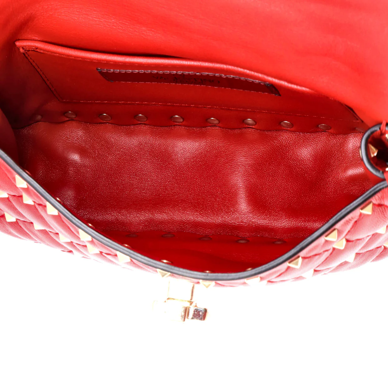 Rockstud Spike Flap Bag Quilted Leather Small - Deep Luxury