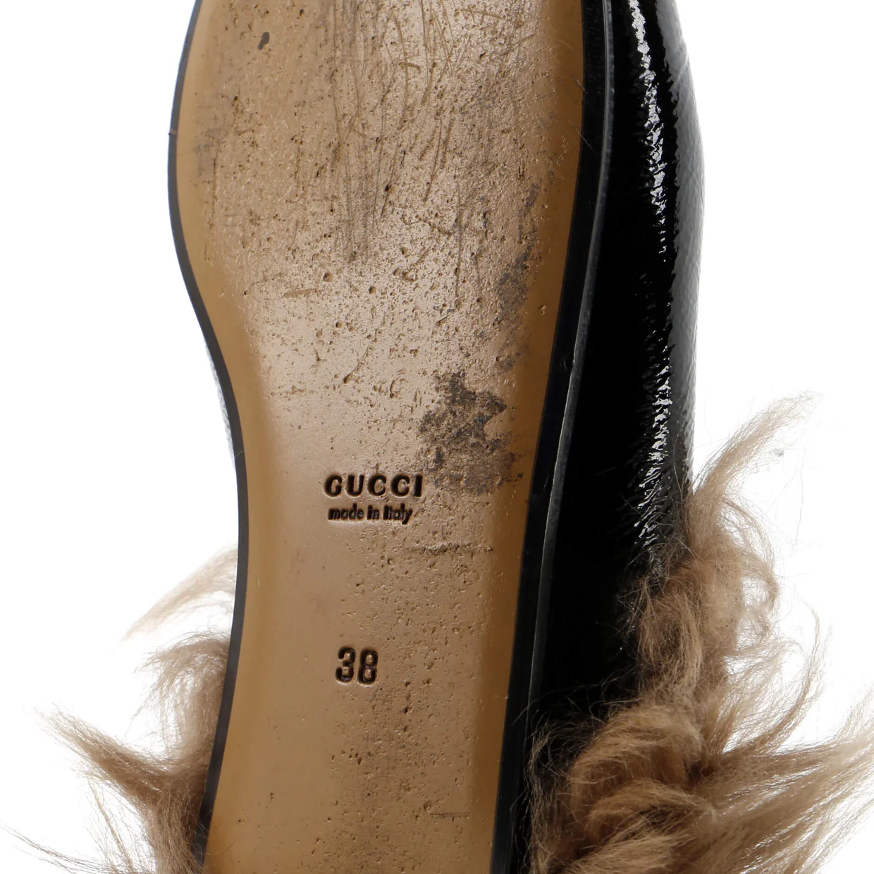 Women's Princetown Mules Patent with Fur - Deep Luxury