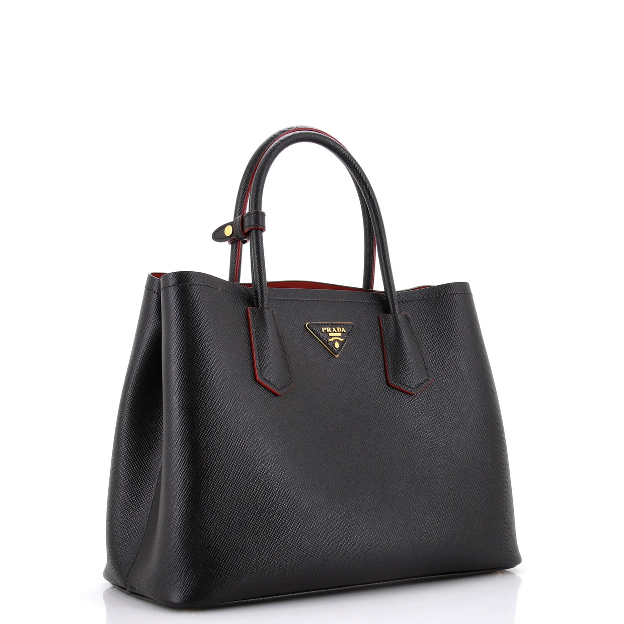 Cuir Double Tote Saffiano Leather Medium - Deep Luxury