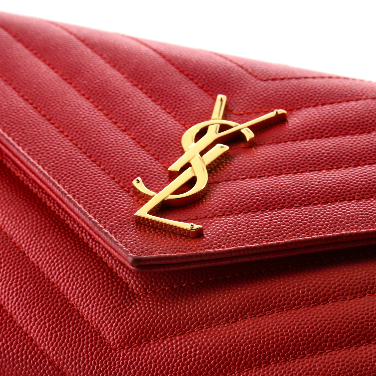 Classic Monogram Wallet on Chain Matelasse Chevron Leather Medium - Deep Luxury