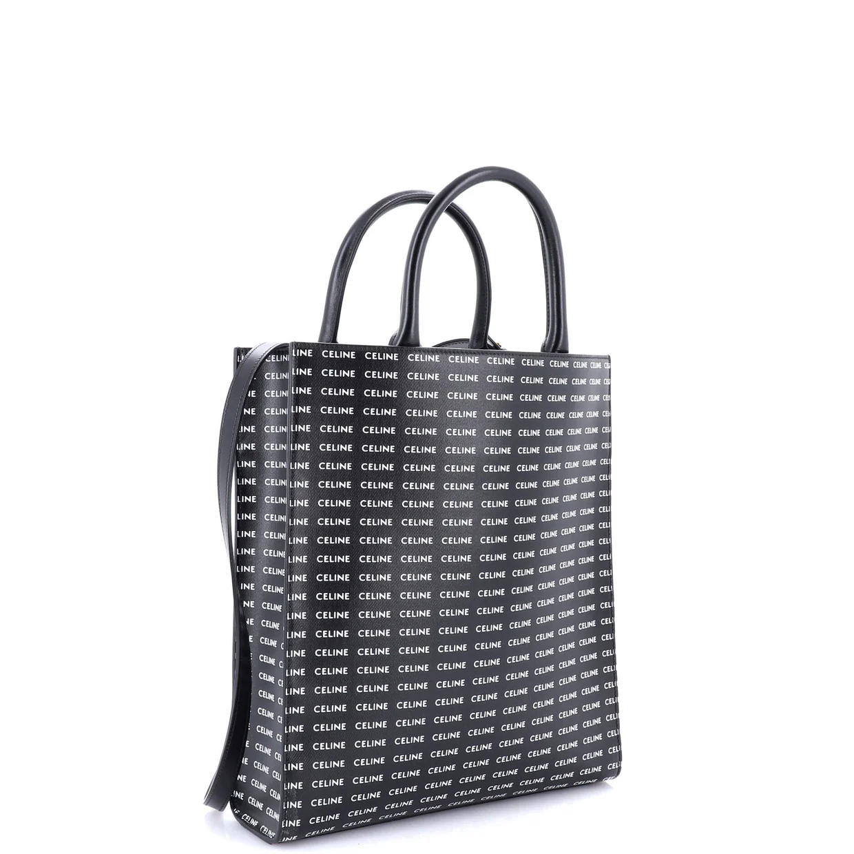 Vertical Cabas Tote All Over Logo Print Leather Small - Deep Luxury