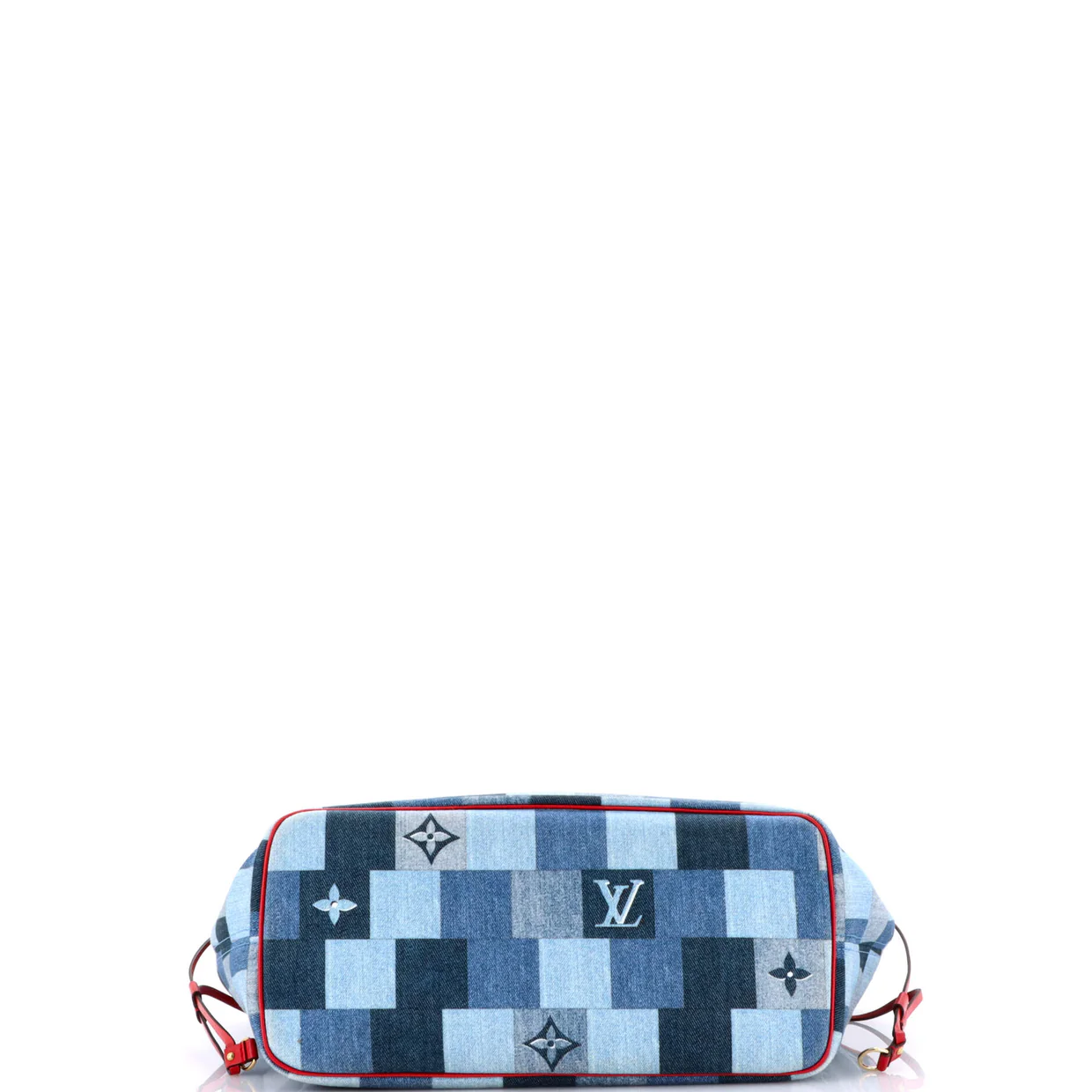 Neverfull Tote Damier and Monogram Patchwork Denim MM - Deep Luxury