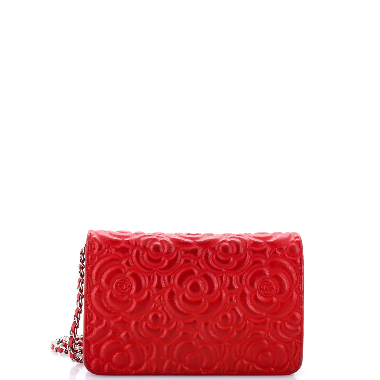Wallet on Chain Camellia Lambskin - Deep Luxury