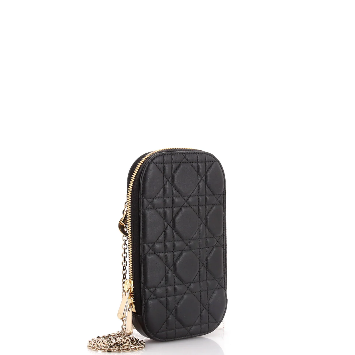 Lady Dior Phone Holder on Chain Cannage Quilt Lambskin - Deep Luxury