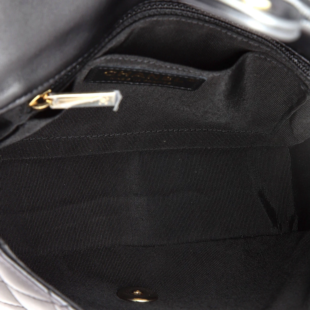 Wave Strap Flap Bag Quilted Lambskin with Calfskin Small - Deep Luxury