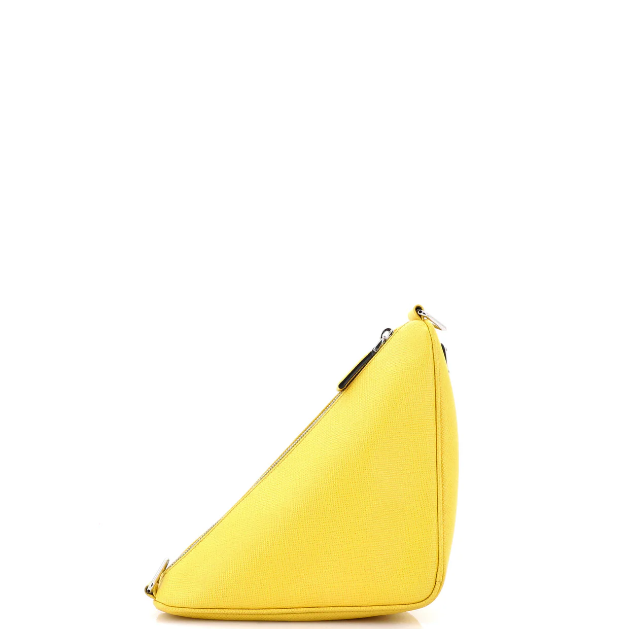 Triangle Logo Zip Crossbody Bag Saffiano Leather Small - Deep Luxury