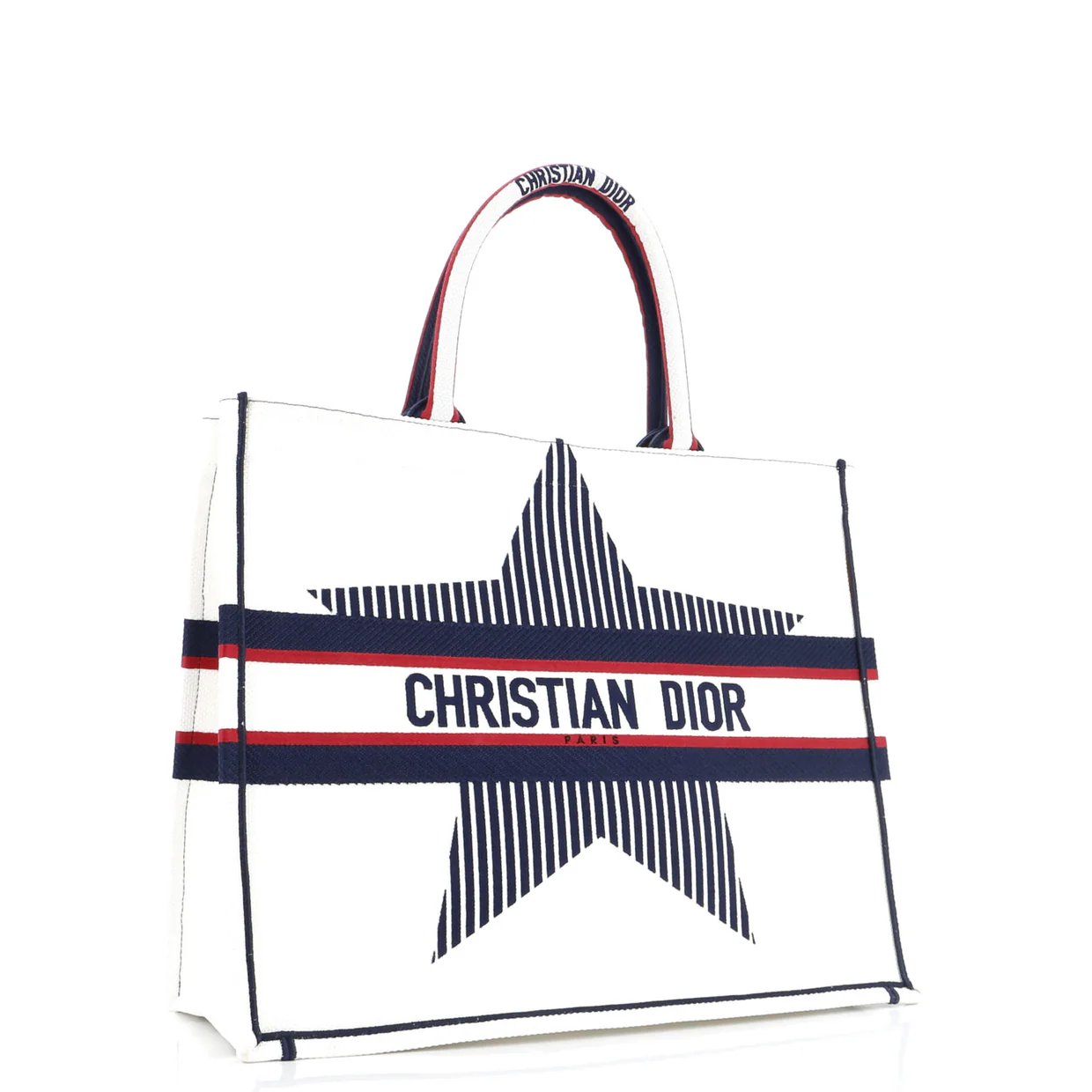 Dioralps Book Tote Embroidered Canvas Large - Deep Luxury