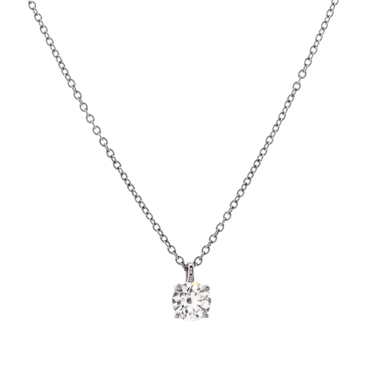 Solitaire Pendant Necklace Platinum with RBC Diamond 0.40-0.49CT - Deep Luxury
