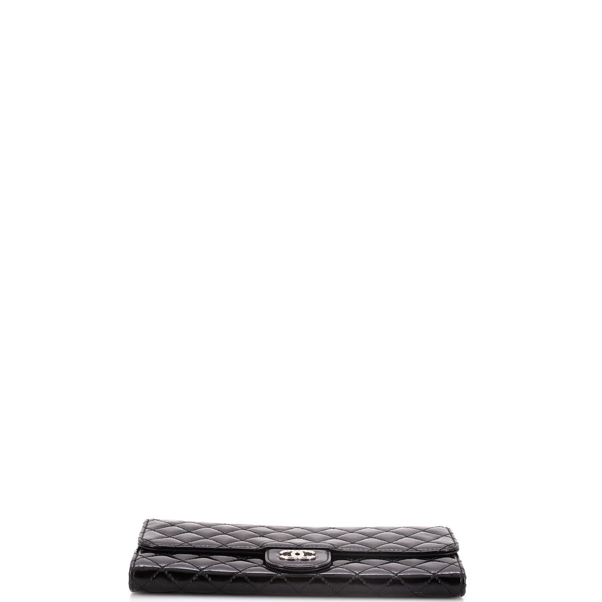 Brilliant Wallet on Chain Clutch Quilted Patent East West - Deep Luxury