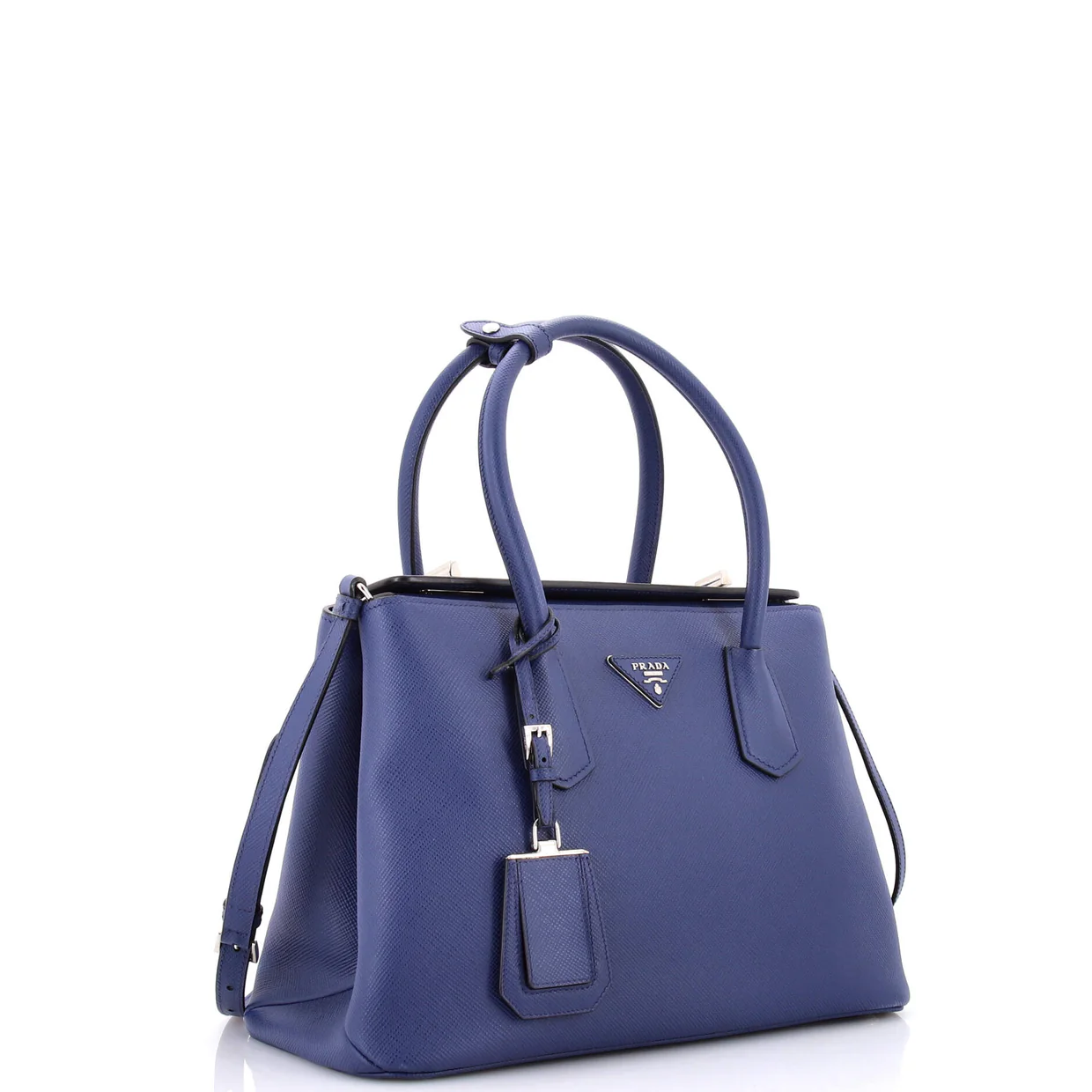 Turnlock Cuir Twin Tote Saffiano Leather Small - Deep Luxury