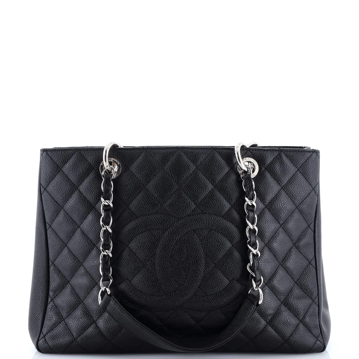 Grand Shopping Tote Quilted Caviar - Deep Luxury