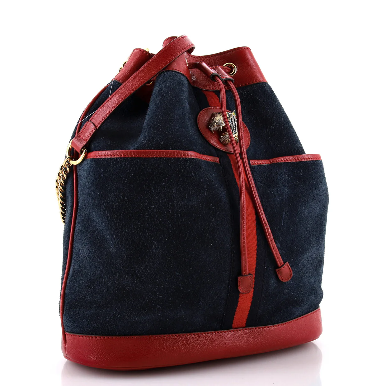 Rajah Bucket Bag Suede Medium - Deep Luxury