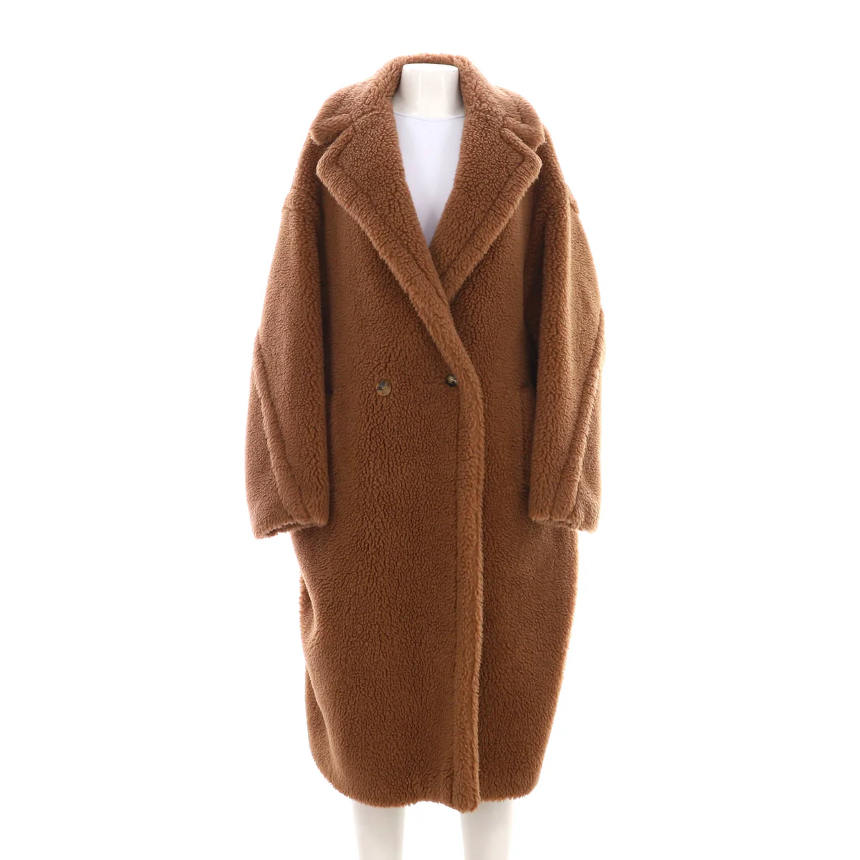 Women's Teddy Bear Icon Coat Camel and Silk Blend - Deep Luxury