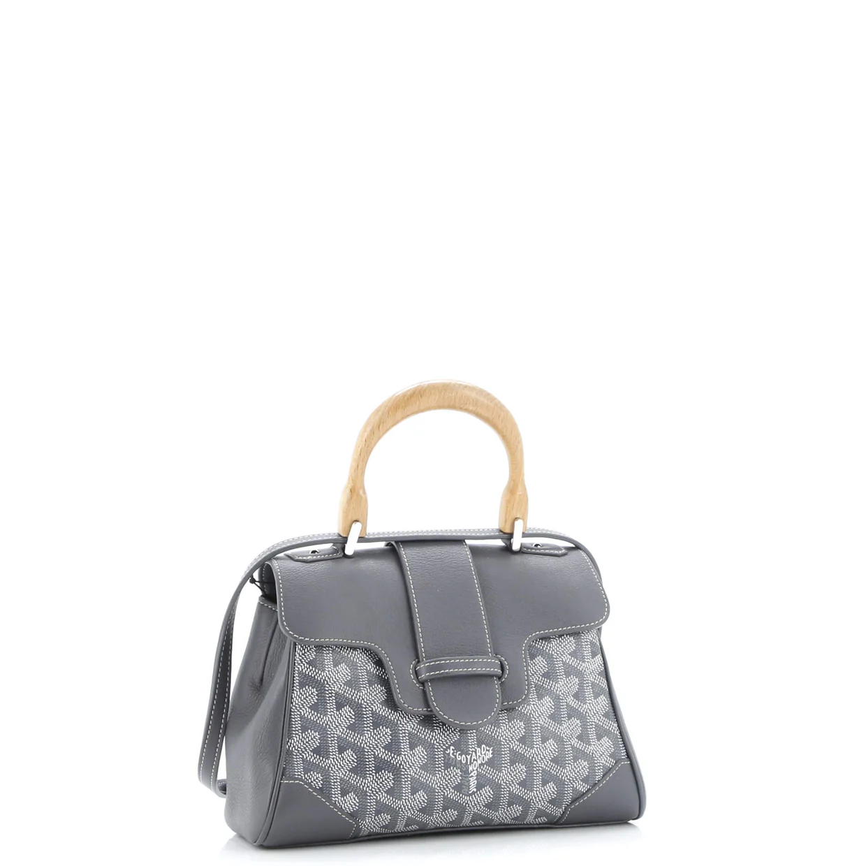 Saigon Top Handle Bag Coated Canvas with Leather Mini - Deep Luxury
