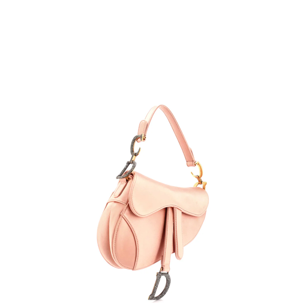 Saddle Handbag Satin with Crystals Mini - Deep Luxury