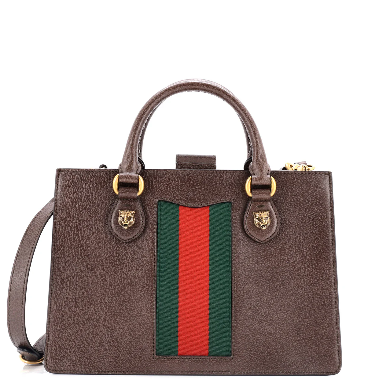 Animalier Web Top Handle Tote Leather Medium - Deep Luxury