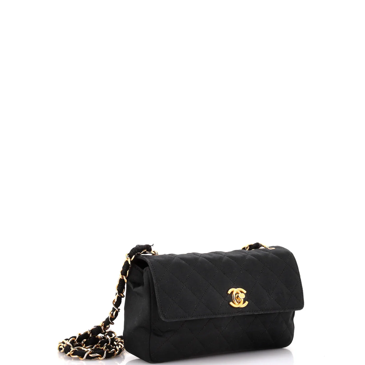 Vintage CC Chain Flap Bag Quilted Satin Mini - Deep Luxury