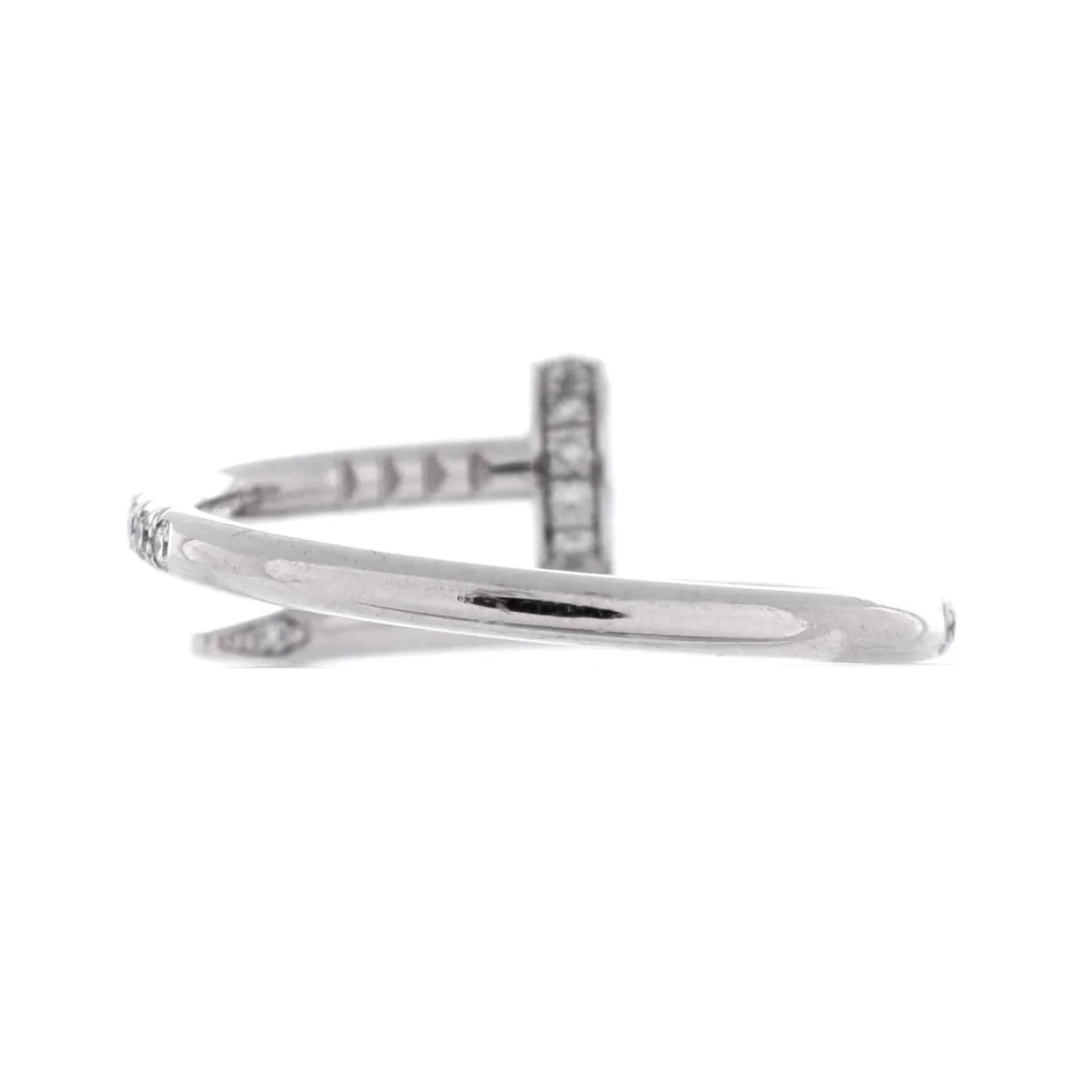 Juste un Clou Paved Ring 18K White Gold with Diamonds Small - Deep Luxury
