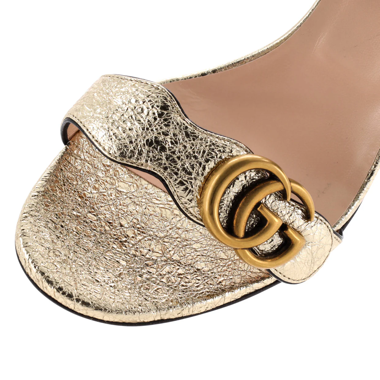 Women's GG Marmont Block Heel Sandals Leather - Deep Luxury