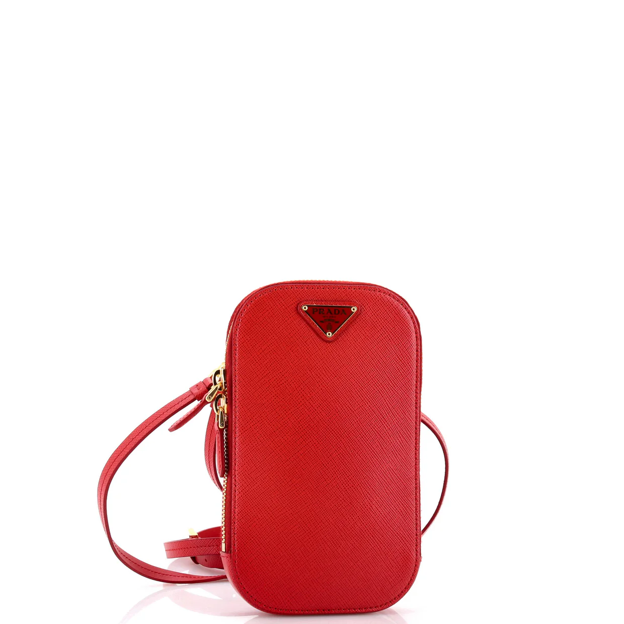 Zip Phone Holder Crossbody Bag Saffiano Leather - Deep Luxury