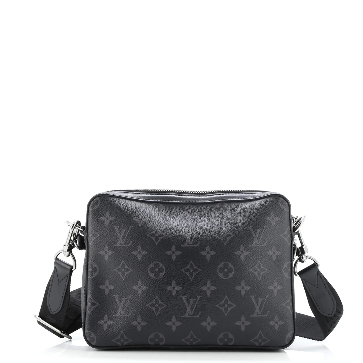 Trio Messenger Bag Reverse Monogram Eclipse Canvas - Deep Luxury