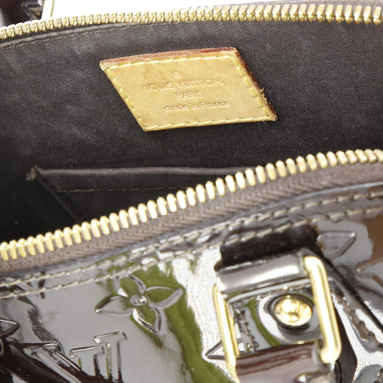 Alma Handbag Monogram Vernis BB - Deep Luxury