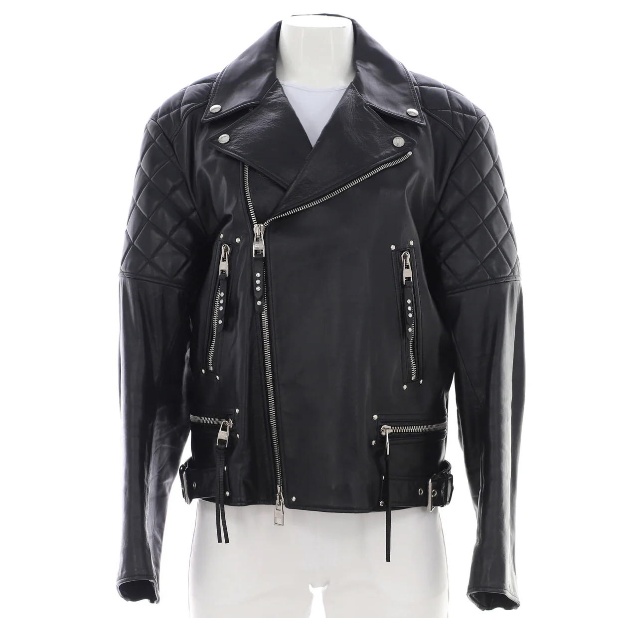 Men's Biker Jacket Quilted Leather - Deep Luxury