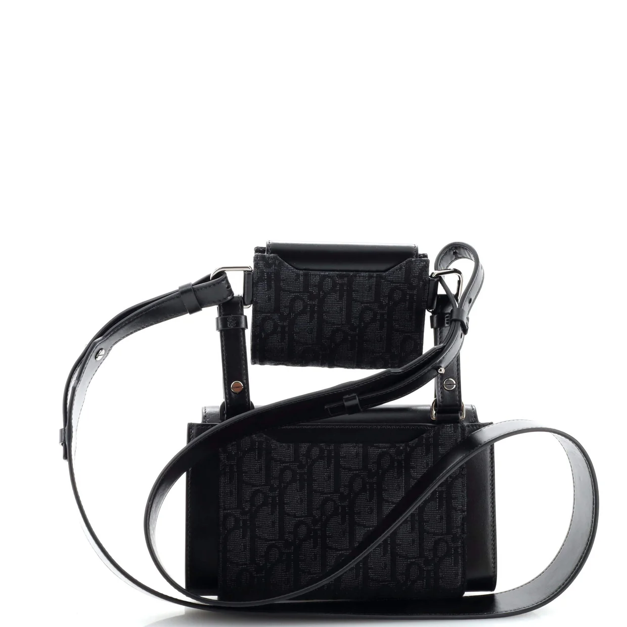 Elite Shoulder Pouch Oblique Canvas and Calfskin - Deep Luxury