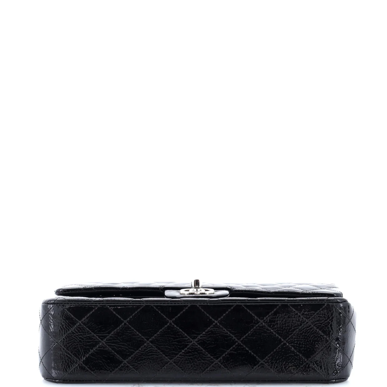 Classic Double Flap Bag Quilted Crinkled Patent Medium - Deep Luxury